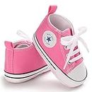 Sehfupoye Baby Girls Boys Sneakers Toddler Shoes Canvas First Walking Shoes Newborn Anti-Slip Prewalker Sneakers for 6-12 Months Pink