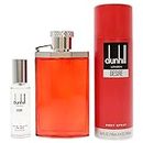 Alfred Dunhill Desire Red Parfume Woody 3 Pc Gift Set, 3.4oz EDT Spray, 1.0oz EDT Spray and 6.6oz Body Spray