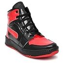 TRM Synthetic Leather Slip-Resistance Ankle Length Boots for Men (Red, 9)