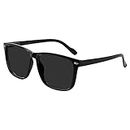 OCCI CHIARI Large Reading Sunglasses 1.25+ Mens Sqaure Sun Glasses Readers 1.0 1.25 1.5 1.75 2.0 2.25 2.5 2.75 3.0 3.5 4.0 (Black 125) UV Protection