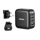 MINIX 100W USB C Charger, NEO P3 Turbo 4-Ports GaN Wall Charger, 3 x USB-C Port Fast Charging Adapter(Max 100W/20W), 1 USB-A (Max 18W). Compatible with MacBook Pro Air, Smart Phone,Laptop and More.