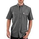 Carhartt Loose Fit Midweight Short-Sleeve Shirt Camisa con Botones Work Utility, Black Chambray, S de los Hombres