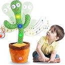 Talking Cactus,Dancing Cactus Electronic Talking Plush Toy with Lighting, Singing Cactus Recording and Repeats What You Say, Cactus Plush Toy for Children Family Decoration Fun Toys (Dancing Cactus)