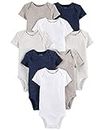 Simple Joys by Carter's Unisex Baby Neutral Short-Sleeve Bodysuit Body, Marineblau Heidekraut/Weiß/Haferbeige, 24 Monate (8er Pack)