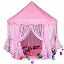 Webby Kids Indoor and Outdoor Jumbo Castle Play Tent House with 10 Balls, (Pink)