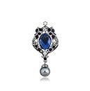SYGA Brooch Pin Fashion Crystal Blue Rhinestone Jewellery Pin Vintage Clothing Accessories Decoration Versatile design Brooches For Women- S67