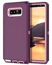 I-HONVA for Galaxy Note 8 Case Shockproof Dust/Drop Proof 3-Layer Full Body Protection [Without Screen Protector] Rugged Heavy Duty Cover Case for Samsung Galaxy Note 8,Purple/Pink