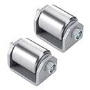 SPARKWHIZ Weld on Steel Micro 2 Inches Roller Wheel Heavy Duty Steel Wheel Caster Grease Fitting RV Trailers (Pack of 2)