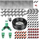 Quate 158 PCS Irrigation Kit, 40M Micro Drip Irrigation System with Adjustable Nozzle Sprinkler Sprayer and Dripper Automatic for Greenhouse, Lawn, Patio, Landscape, Flower Bed, Terrace Plants