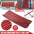 20PCS Red Chrome Car Air Conditioner Outlet Vent Decorative Strip Accessories AU