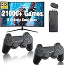 Wireless Retro Game Console, Retro Game Stick with 21000+ Video Games, 9 Classic Emulators, 4K HDMI Output and Dual 2.4GHz Wireless Controller, Plug and Play TV Game Stick, for Kids Adults (64G)