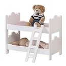 HILIROOM HILIROOM Wooden Doll Bunk Bed Doll Furniture Doll Bed Toys Bunk Bed with Ladder and Two Pillows fits 18 Inch Dolls for Kids