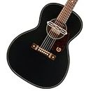 Gretsch Jim Dandy Deltoluxe Concert 6-String Right-Handed Acoustic Guitar with C-Shape Neck and Select Lightweight Laminate Tonewoods X-Braced Body (Black Top)