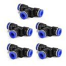 HOSEMART� 10mm X 10mm X 10mm Union Tee Push PU Pneumatic Pipe Fitting Connector 10 mm OD Hose Tube (Pack of 5)