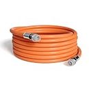 THE CIMPLE CO 30 Feet (9 Meter) - Direct Burial Coaxial Cable 75 Ohm RF RG6 Coax Cable, with Rubber Boots - Outdoor Connectors - Orange - Solid Copper Core - Designed Waterproof and can Be Buried