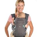 Infantino - Porte bébé Flip Advanced 4-en-1 - Ergonomique - Convertible - Face à l'Intérieur et Face à l'Extérieur - Avant et Arrière - Pour Nouveau-nés et Bébés Plus Âgés - De 3,6 à 14,5 kg - Gris