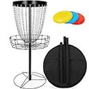 Yaheetech Disc Golf Basket Portable Disc Golf Target Pro Golf Basket Set with Heavy Duty 24 Chains & Carry Bag & 3 Discs Black