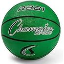 Champion Sports Rubber Official Basketball, Heavy Duty - Pro-Style Basketballs, and Sizes - Premium Basketball Equipment, Indoor Outdoor - Physical Education Supplies (Size 7, Green)