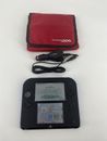 Consola Nintendo 2DS Azul Negro Con Estuche Rojo Y Cargador Coche PROBADO FUNCIONANDO SD