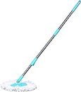 Milton Heavy Swiperr Spin Mop Stick Rod Only Without Bucket with 1 Microfiber Refill | Standing Magic Pocha with Easy Grip Handle for Floor Cleaning Supplies Product for Home, Office (Mop Stick, Blue