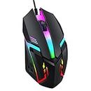 Jannam New Launch High Precision Wired Gaming Mouse with 3 Buttons, LED Lights, Lightweight Mouse, Wired USB Mouse Gaming, Gaming Mouse for PC, Laptop, Desktop, Gamers