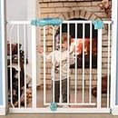 Baybee Auto Close Baby Safety Gate for Kids, Extra Tall Baby Fence Barrier Dog Gate with Easy Walk-Thru Child Gate | Baby Gate for House, Stairs, Door | Safety Gate for Baby (Green (75-85 +10cm))