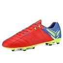 Dream Pairs 160471-M Men s Sport Flexible Athletic Lace Up Light Weight Outdoor Cleats Football Soccer Shoes Red/Royal/Lemon Green 10.5 D(M) US