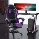Ergonomic Gaming Chair with Footrest, PU Leather Video Game Chairs for Adults, R