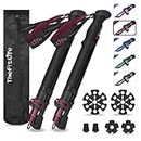 TheFitLife Collapsible Trekking Poles for Hiking – Lightweight Folding Walking Sticks for Men and Women with Extra-Long Foam Handle and Metal Flip Lock, Foldable for Backpacking, Camping (Red)