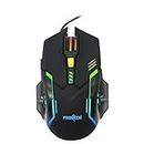FRONTECH Wired Gaming Mouse, 6 Key RGB Backlit Effect| 7 LED Lighting| USB Plug & Play| 3600 DPI| for PC/Desktop/Mac/Laptop, 1-Year Warranty (MS-0050, Black)