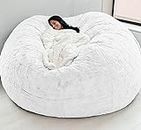 Ninhao Giant Bean Bag Chair for Kids Adults, 6ft 7ft Bean Bag Chair, Washable Jumbo Bean Bag Sofa Sack Chair Large Lounger Faux Fur Cover for Dorm Family Room