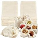 TUZAZO 50 Pack Reusable Tea Bags, Soup Bags, Cheesecloth Bags for Straining, Spice Bags for Cooking, Drawstring Muslin Bags, Sachet Bags, Coffee Tea Brew Bags (4 x 6 inch)