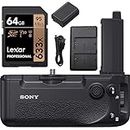 Sony VG-C4EM Vertical Grip for Alpha Full Frame Mirrorless Cameras a7R IV, a7 IV, a9 II, a7S III, Alpha One Bundle with and Compatible Replacement FZ100 Battery + Dual Charger + 64GB Memory Card
