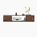 Mounted Entertainment Center Home Wood Floating TV Entertainment Center, Modern TV Wall Mounted Floating TV Stand TV Cabinet with Open Storage Shelf and Sliding Doors Wall Mounted Tv Shelf (Color : W
