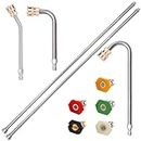 Hourleey Pressure Washer Extension Wand, 2 Pack 59" Power Washer Lance with 5 Nozzle Tips, Pressure Washer Accessories with 30° 90° 120° Curved Rod, 1/4" Quick Connect
