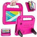 AVAWO Kids Case for RCA Voyager 7 Tablet, RCA Voyager 7 inch Tablet case - with Built-in Screen Protector - Shockproof Light Weight Stand Case for 7inch RCA Voyager I/II/III/Pro Android Tablet, Rose