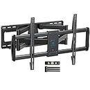 PERLESMITH Full Motion TV Wall Mount for Most 50-90 Inch TVs Holds up to 165lbs VESA 800x400mm, Wall Mount TV Bracket with Dual Swivel Articulating Arms Fits 24" Studs