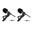HUMBLE Dynamic Lapel Collar Mic Voice Recording Filter Microphone for Singing YouTube Smartphones, Black Pack of 2