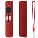 Oboe Silicone Tv Remote Cover Compatible with Redmi Tv 4k Ultra 43 inch/Xiaomi OLED Series 55 inch/Xiaomi 5A Series 32/40/43 inch Remote Protective Case with Loop (Wine Red) [Remote NOT Included]