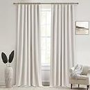 QJmydeco Complete Blackout Curtains 95 Inches Long, Custom Drapes for Sliding Glass Doors 2 Panels Sound/Draft/Cold/Warm Blocking Modern Living Room Long Kitchen Curtains (W50 x L95) Back Tab