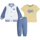 Shirt, Hose & Jäckchen LEVI'S KIDS "PREP BOMBER TEE JOGGER" Gr. 18M (86), rot (cloud dancer) Baby KOB Set-Artikel Outfits for BOYS