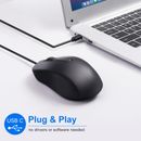 Type-C Wired Mouse 1000DPI Low Latency USB-C Compatible Mice Laptop Accessories 