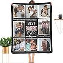 SHIYEL Gifts for Boyfriend Customized Blanket with Photo, Make a Personalized Blankets with Picture, Custom Memories Souvenir Throw Blanket for Best Boyfriend Ever, 8 Collage Made in USA