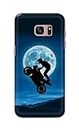 PRINTFIDAA Printed Hard Back Cover Case for Samsung Galaxy S7 Edge Back Cover (Biker On Moon) -0412