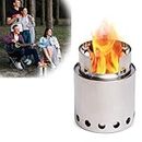 Camping Stove, Mini Camp Wood Stove Portable Stainless Steel Wood Burning Stove for Outdoor Picnic BBQ Cooking Camping Hiking with Carry Bag, 4.88x7.08 IN