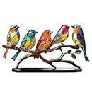 Pipihome Colorful Birds Ornament, Bird Ornaments for Living Room, Decorative Home Accessories, Home Decor Gift, Modern Style Acrylic Birds Figurine, Tabletop Bird Decoration for Bedroom, House
