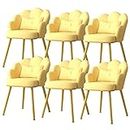 Dining Chair Modern Dining Chairs Set of 6,with Metal Chair Legs Leather Kitchen Bedroom Marriage Room Balcony Sofa Chair Dressing Table Makeup Chair (Color : Yellow)
