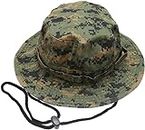 Krystle Camouflage Summer Outdoor Boonie Hunting Fishing Safari Bucket Sun Hat with Adjustable Strap (Digital Camo)