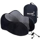 Travel Pillow, Best Memory Foam Neck Pillow Head Support Soft Pillow for Sleeping Rest, Airplane Car & Home Use (Black)