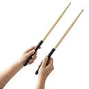 MUSTANG Drumsticks 5A 2 pair with ANTI-SLIP Handles for Drum Light Durable Wooden Drum 2 Pair Drum Sticks for Kids Adults Musical Instrument Percussion Accessories(Wooden)